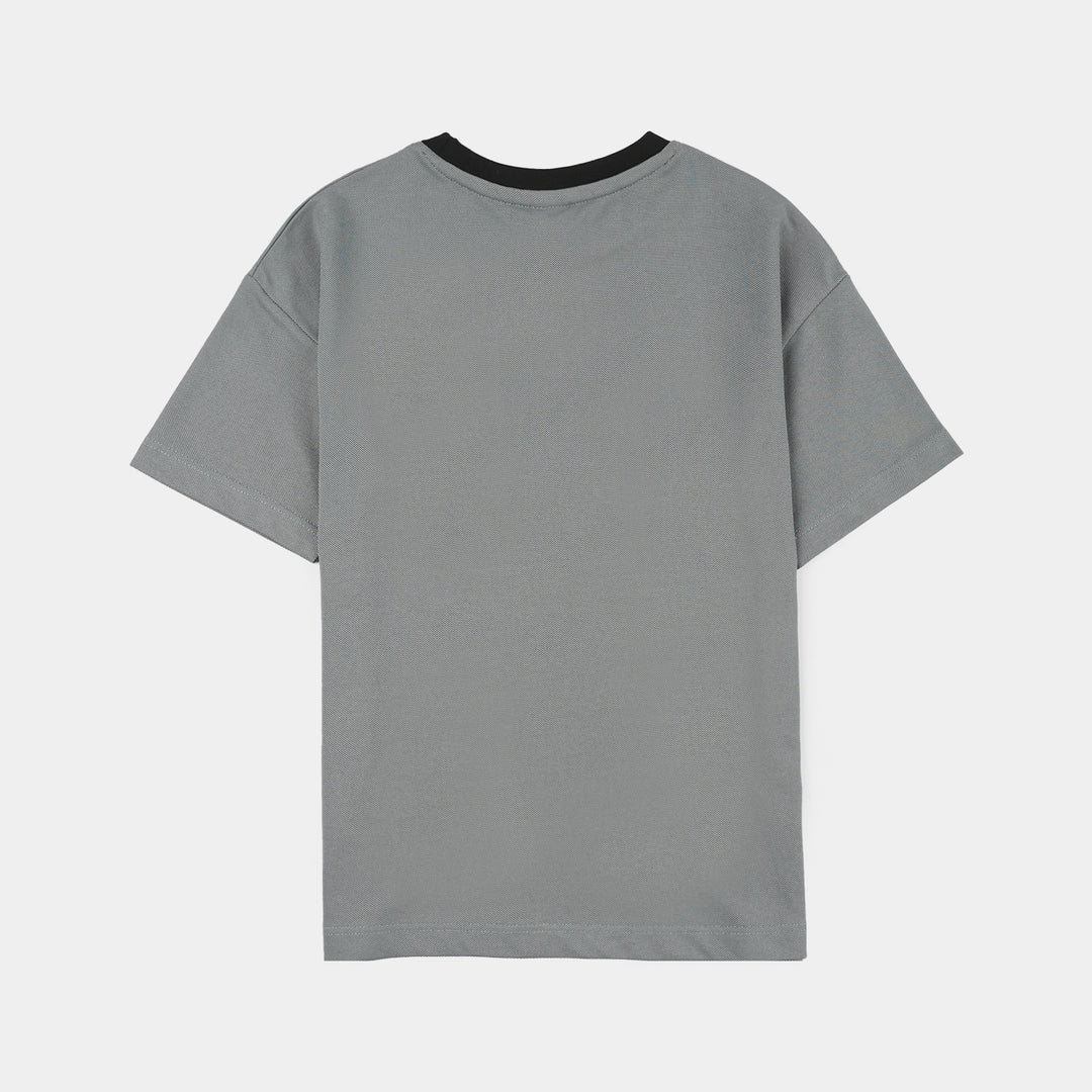 Boys Cotton Interlock T-Shirt (California) - Grey