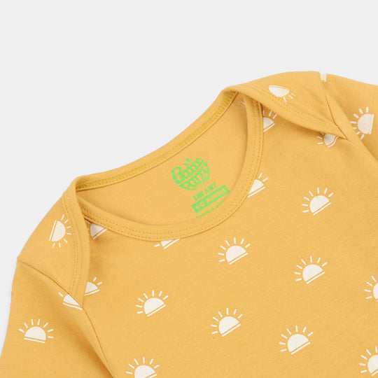 Infant Girls Cotton Interlock Basic Romper (Sun Rise) - Yellow