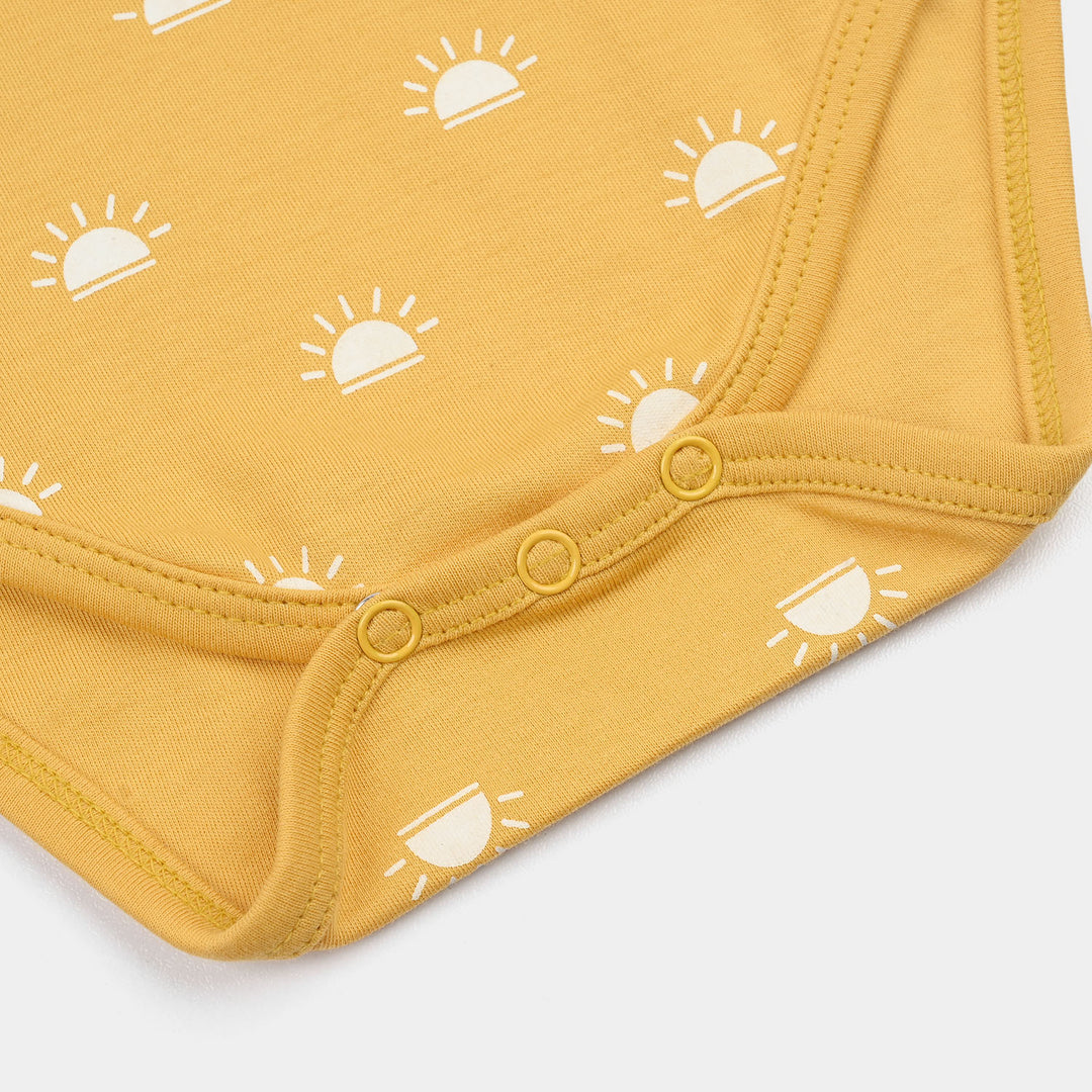 Infant Girls Cotton Interlock Basic Romper (Sun Rise) - Yellow