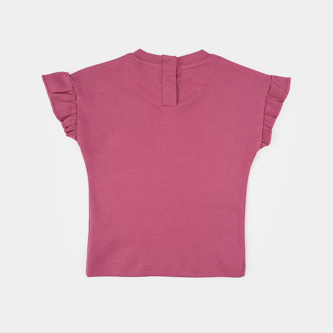 Infant Girls Cotton Interlock Suit (Beach Time) - Pink