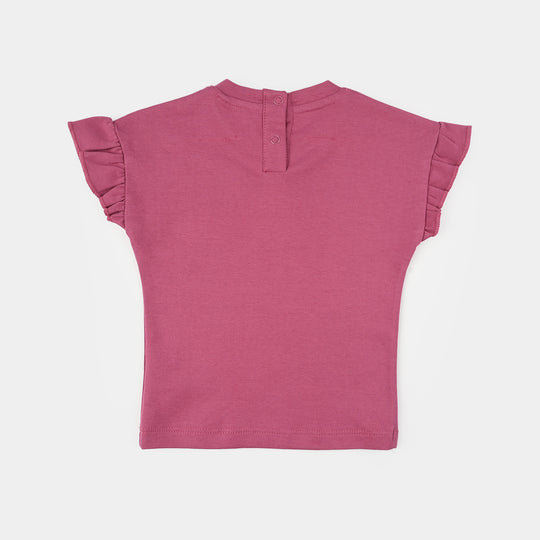 Infant Girls Cotton Interlock Suit (Beach Time) - Pink