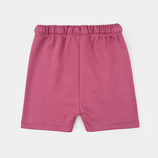 Infant Girls Cotton Interlock Suit (Beach Time) - Pink