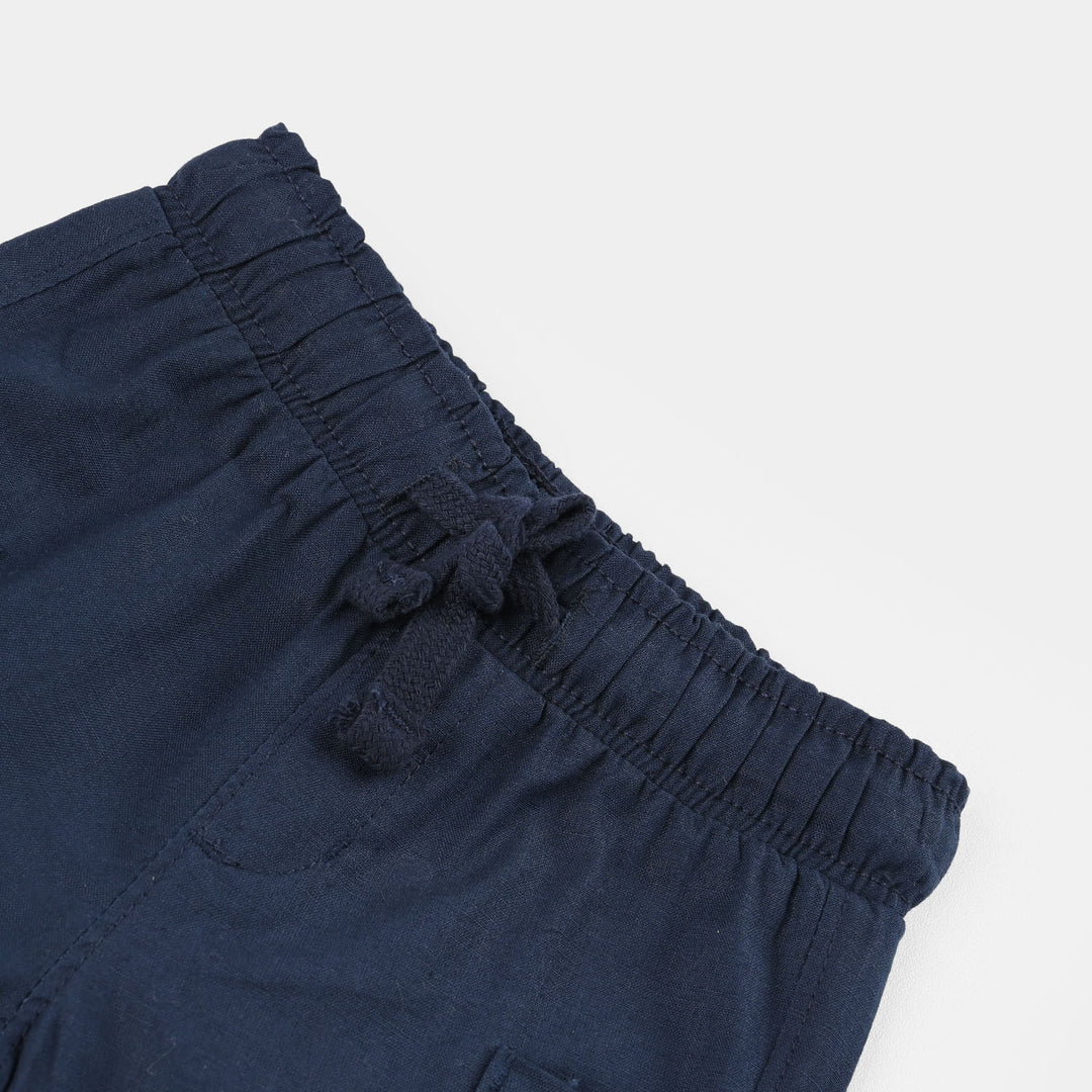 INFANT Boys Cotton Slub SHORT BEACH DAY-Blue