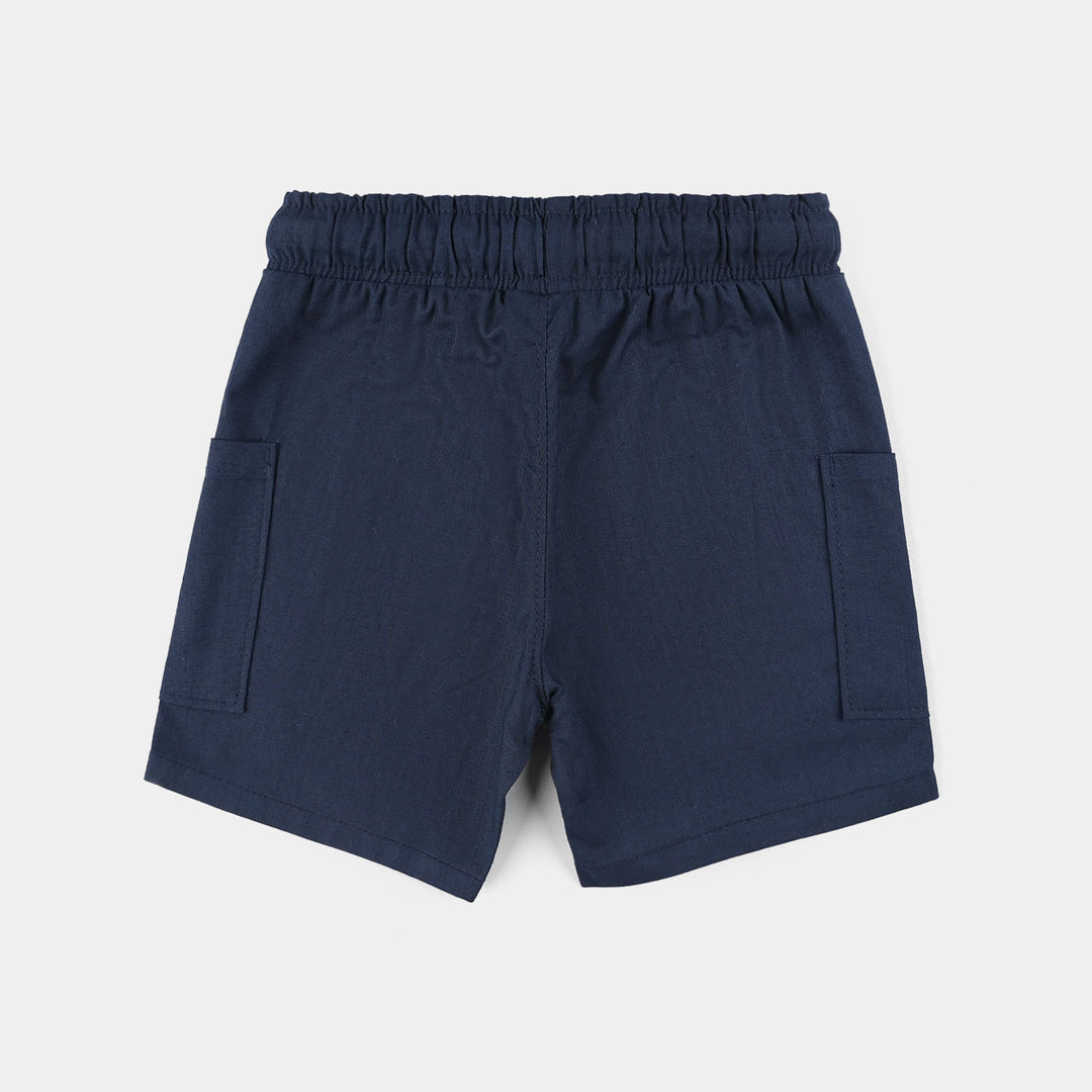INFANT Boys Cotton Slub SHORT BEACH DAY-Blue