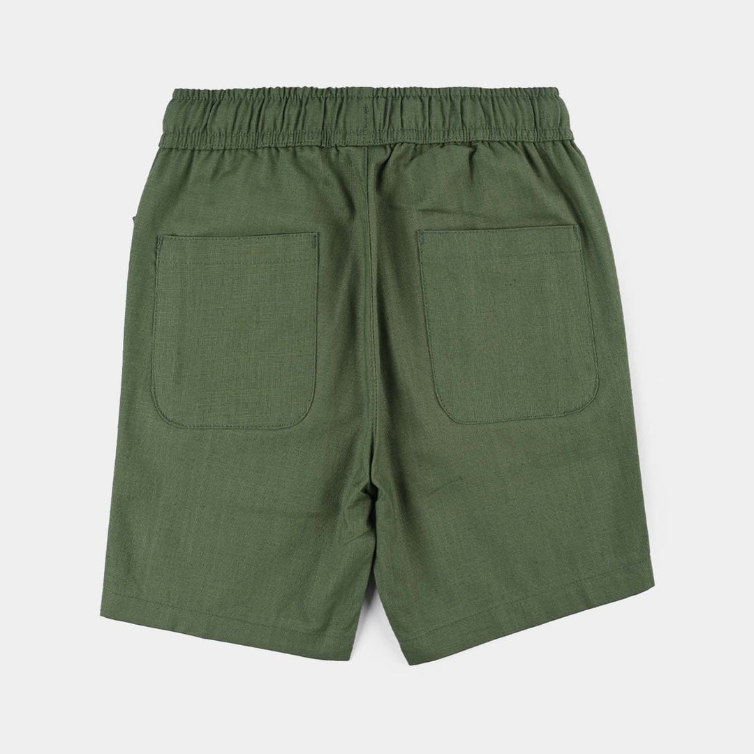 Boys Cotton Slub SHORT SKATE LIFE-Green