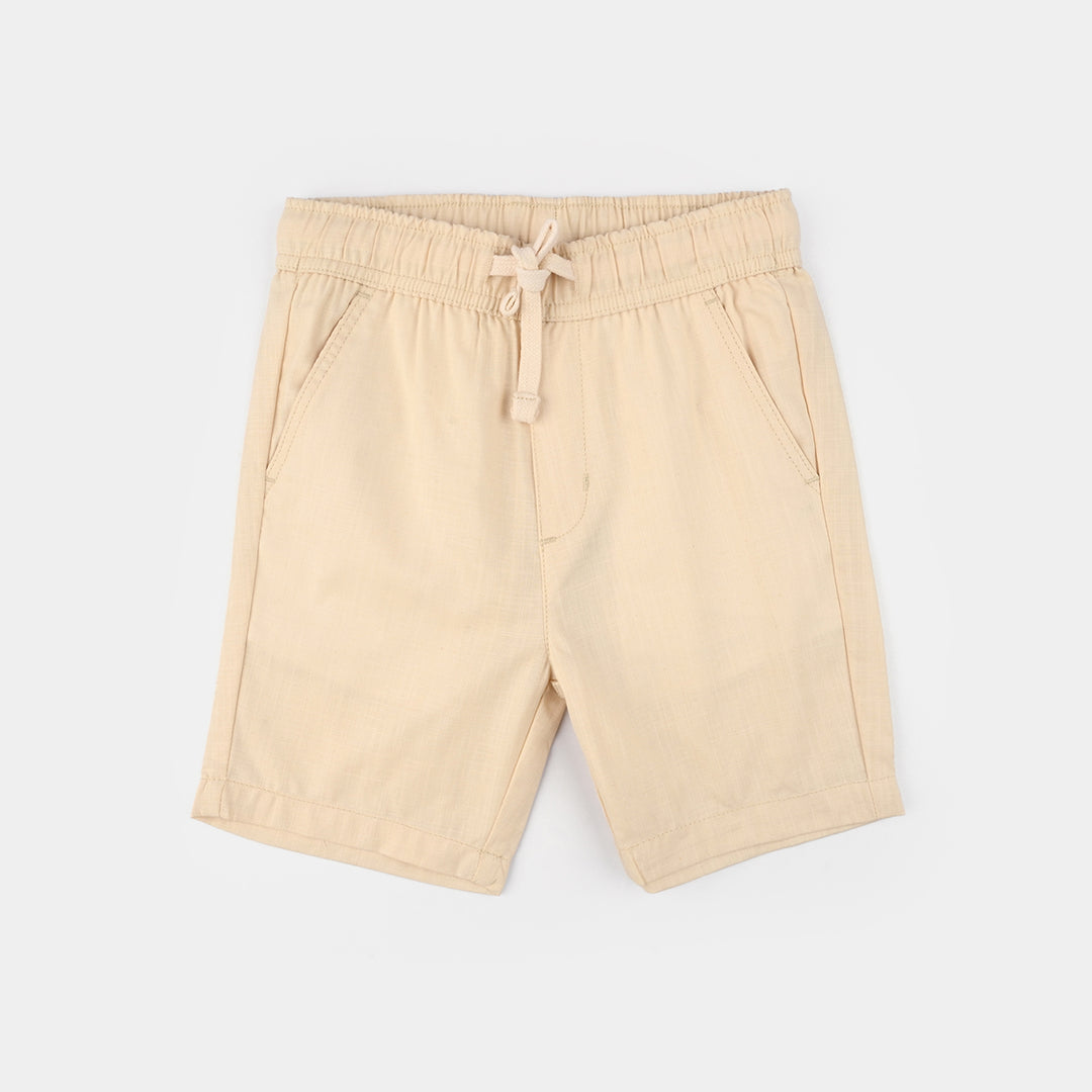Boys Cotton Slub Shorts (Play Music) - Cream
