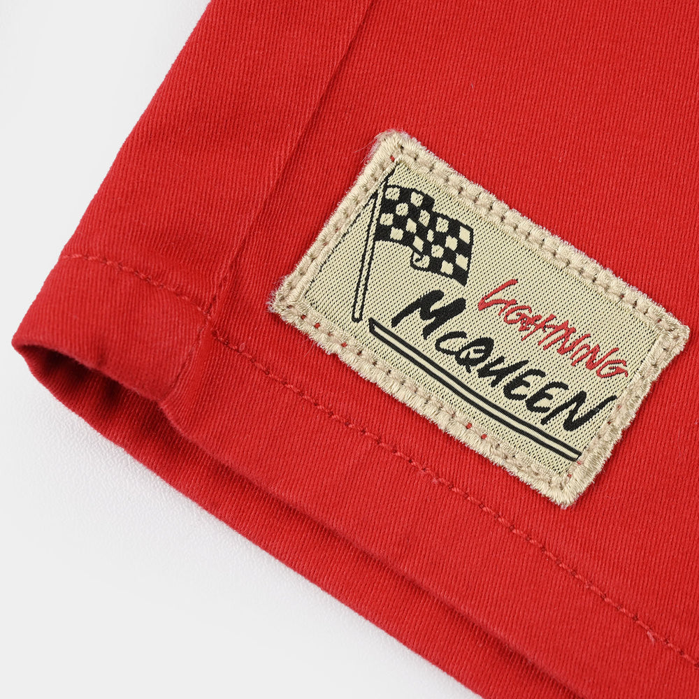Boys Cotton Twill Shorts (Plain) - Red