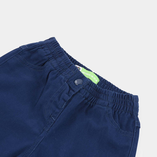 Infant Girls Cotton Pants (Scallop Hem) - Blue