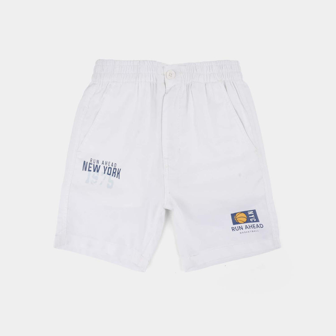 Boys Oxford Short Run Ahead - White