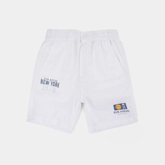 Boys Oxford Short Run Ahead - White