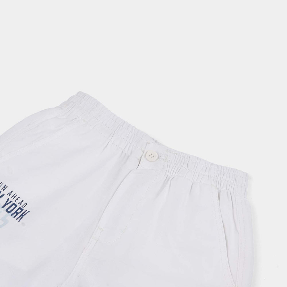 Boys Oxford Short Run Ahead - White