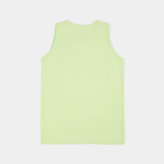 Boys Paradise Palm Print Cotton Jersey Sando – Lime