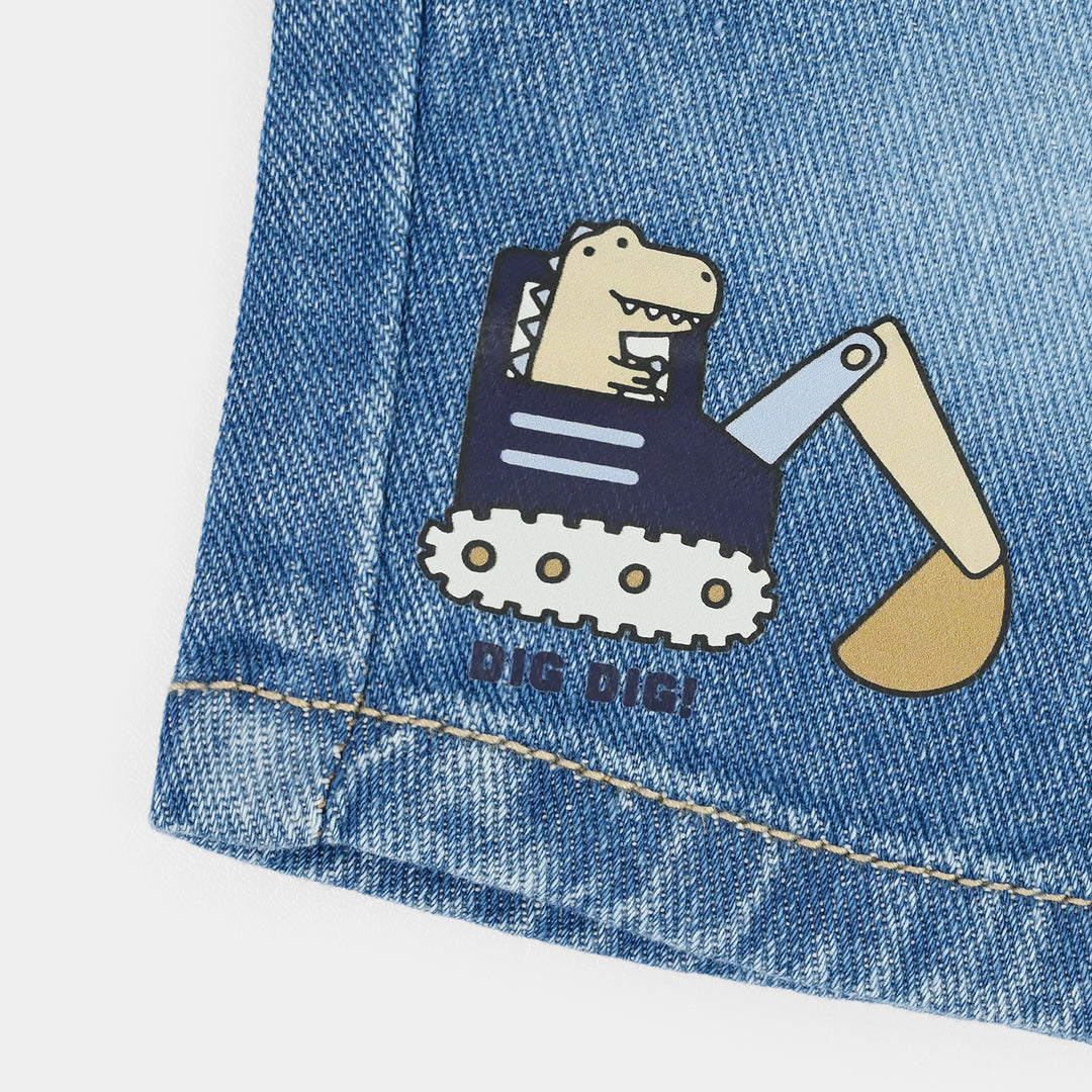 Infant Boys Denim rigid Shorts Dig Dig-Mid Blue