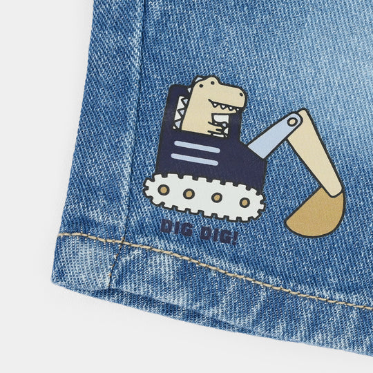 Infant Boys Denim rigid Shorts Dig Dig-Mid Blue