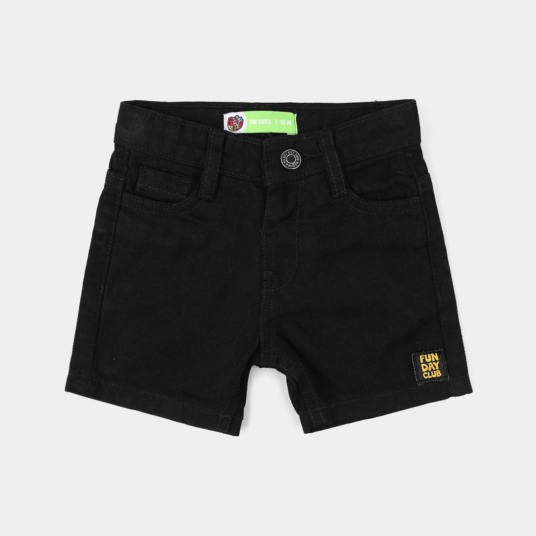Infant Boys rigid Denim Shorts Funday Club-BLACK