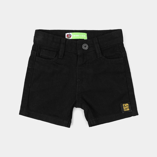 Infant Boys rigid Denim Shorts Funday Club-BLACK