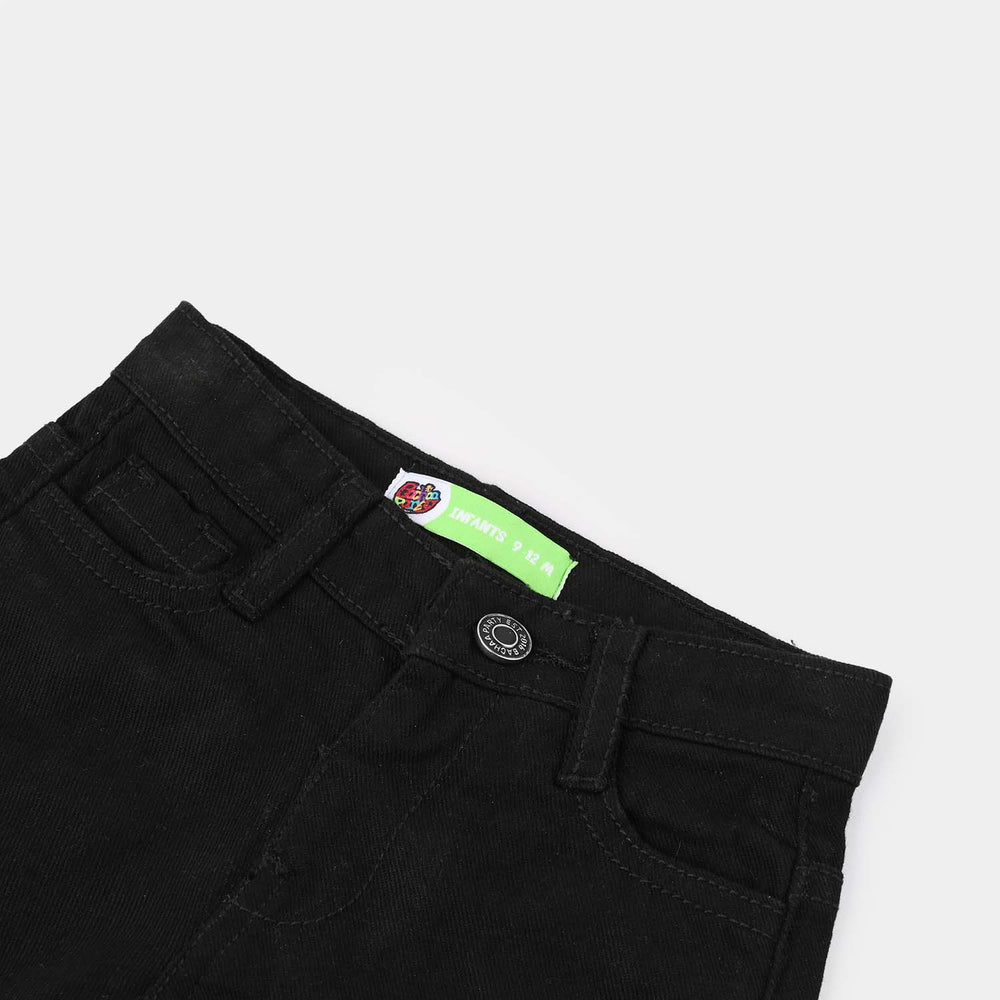 Infant Boys rigid Denim Shorts Funday Club-BLACK