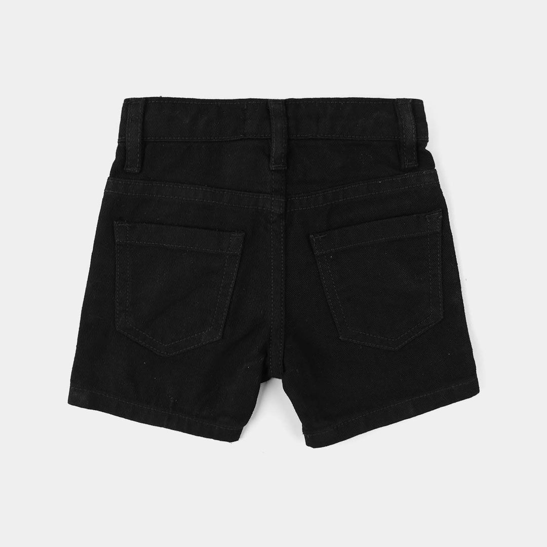 Infant Boys rigid Denim Shorts Funday Club-BLACK