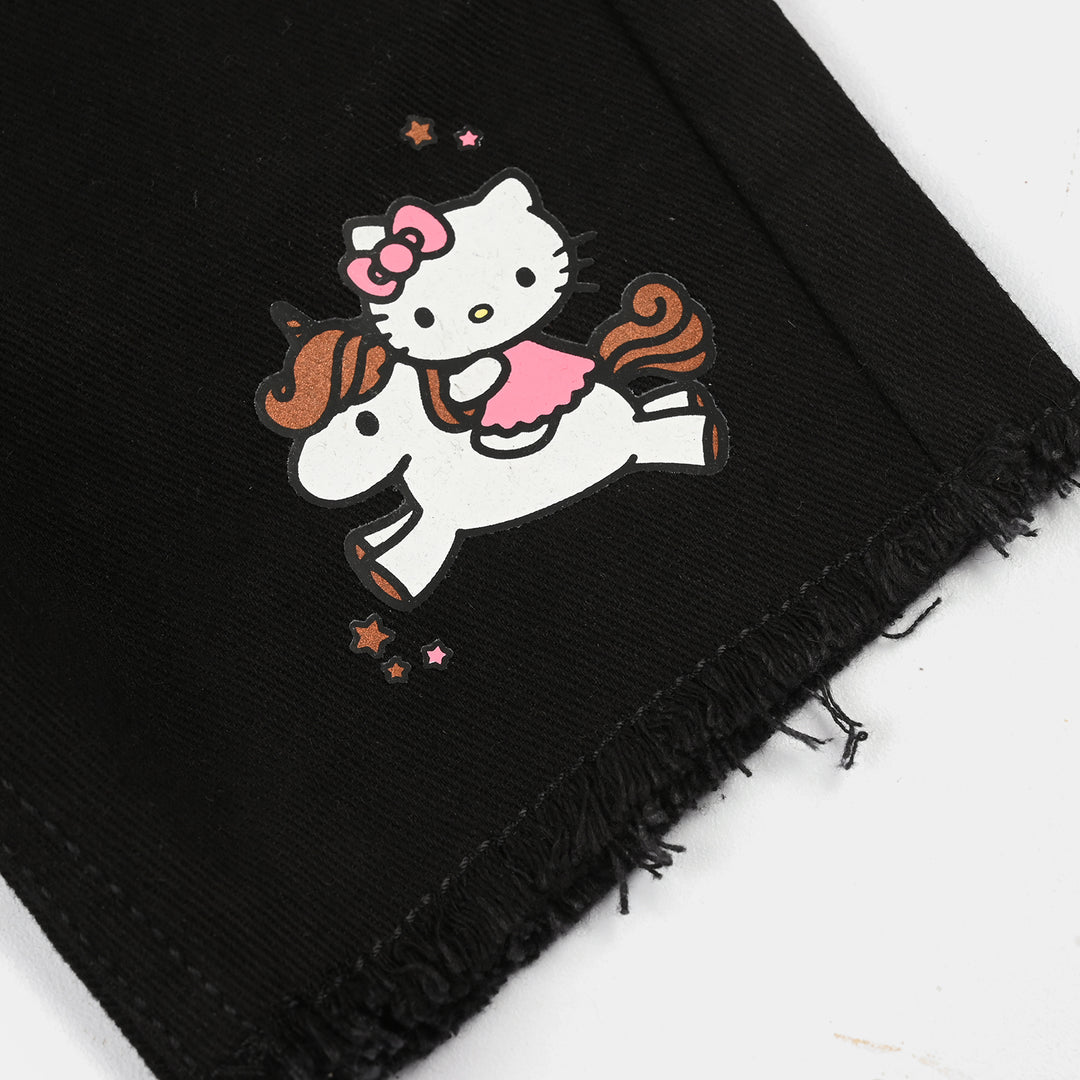 Infant Girls Denim rigid Short Character - BLACK