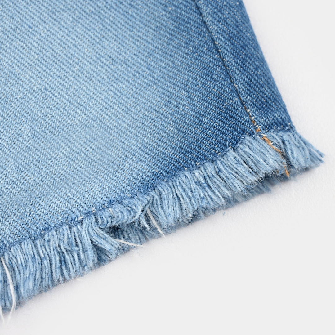 Infant Girls Denim Rigid Shorts (Fruit Club) - Ice Blue