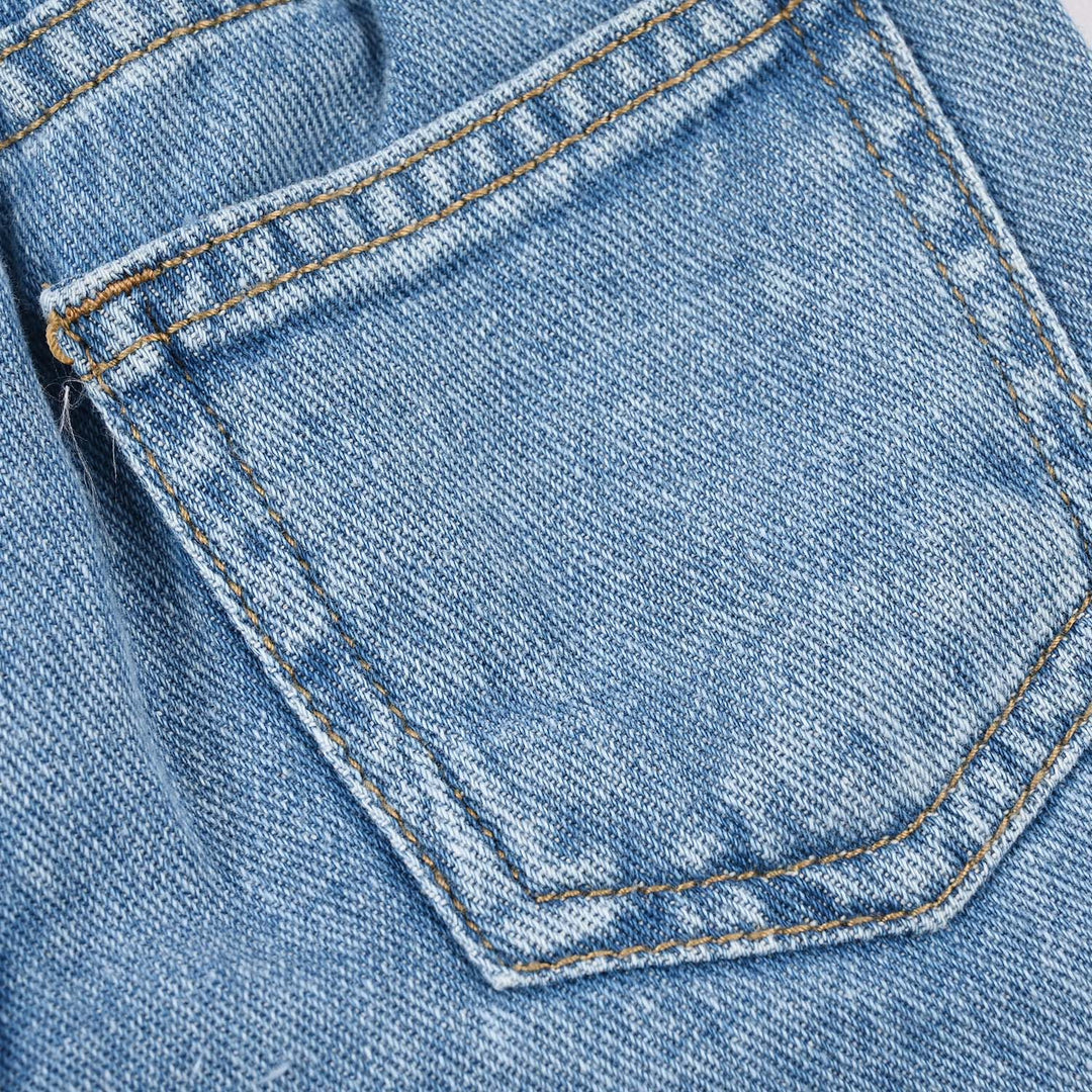 Infant Girls Denim rigid Shorts Heart-Mid Blue