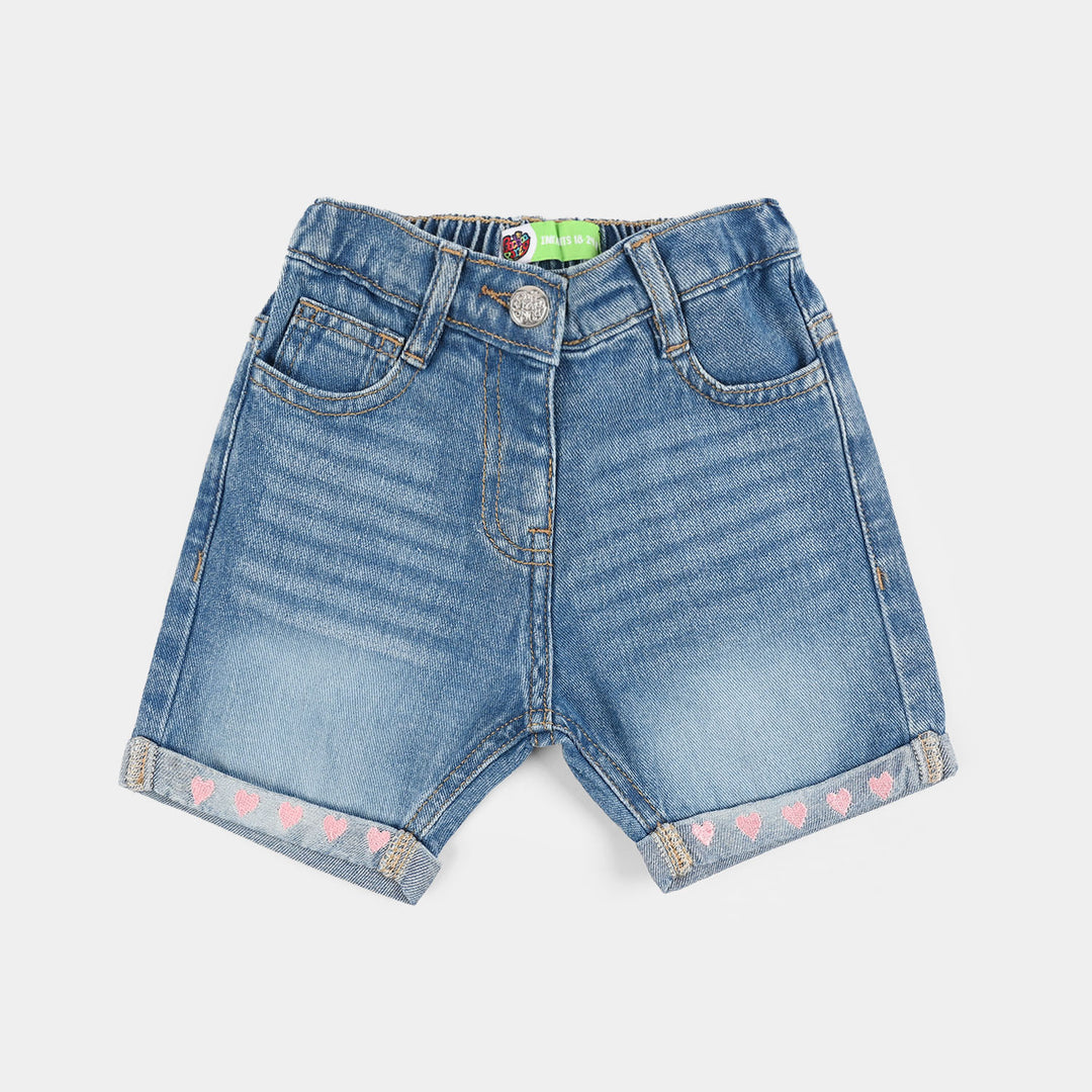 Infant Girls Denim rigid Shorts Little One-Light Blue