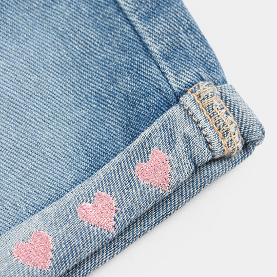 Infant Girls Denim rigid Shorts Little One-Light Blue