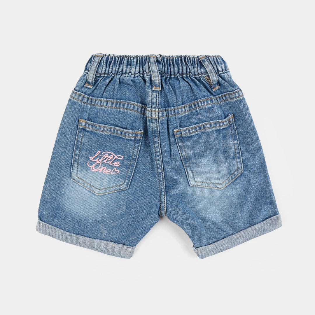 Infant Girls Denim rigid Shorts Little One-Light Blue