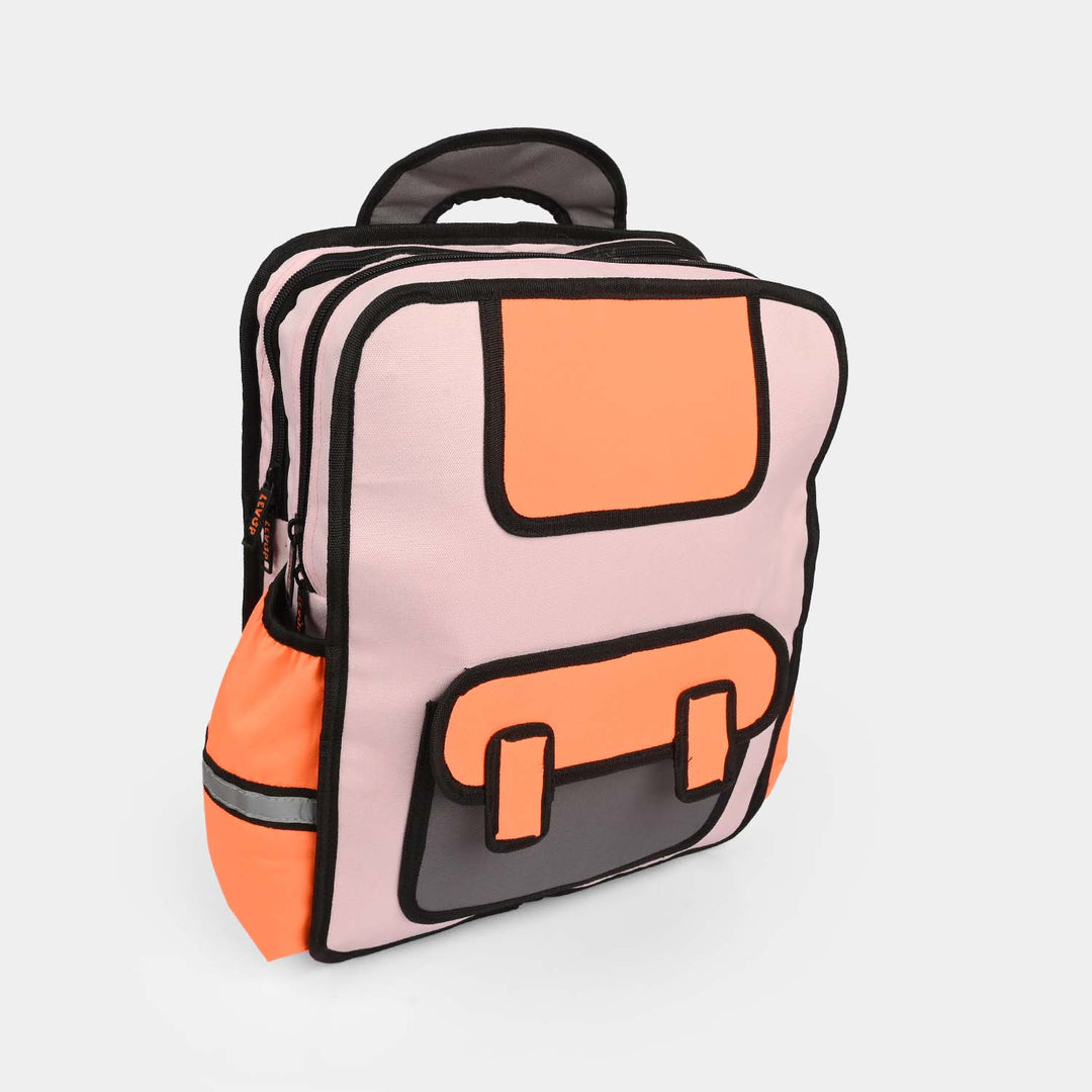 Levup 2D Cartoon Style Backpack/School Bag