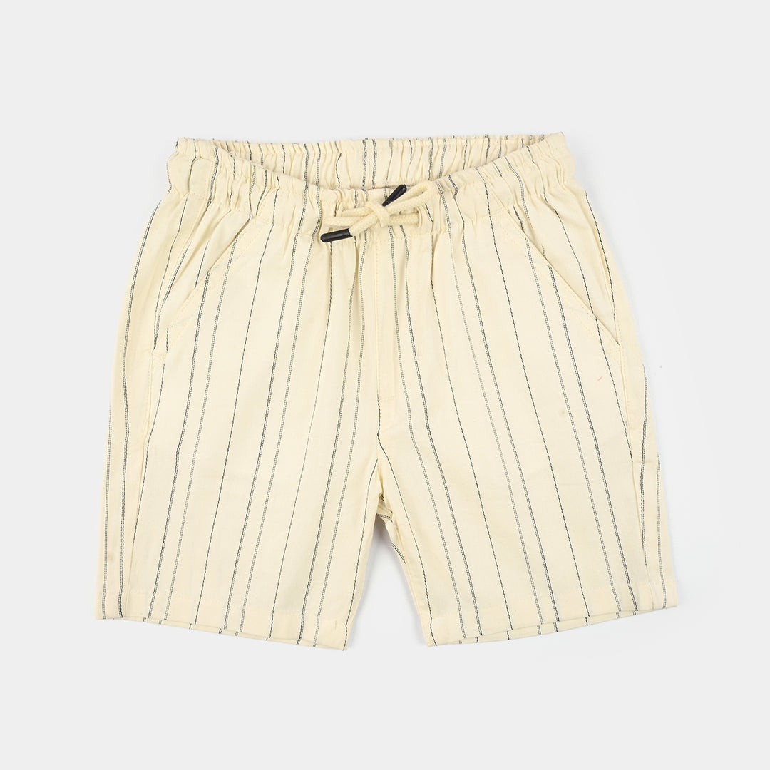 Boys Yarn Dyed Woven Suit 2 Piece (Cuban Stripe) - Off White