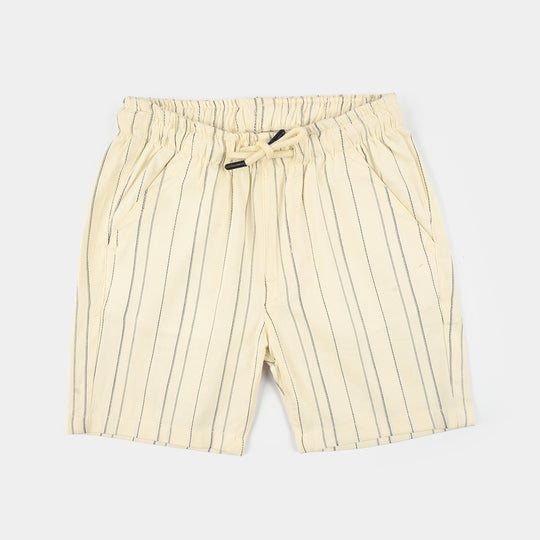 Boys Yarn Dyed Woven Suit 2 Piece (Cuban Stripe) - Off White