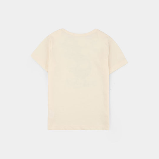 Infant Boys Cotton Jersey T-Shirt + Romper (Big Roar) - Off White/Yellow