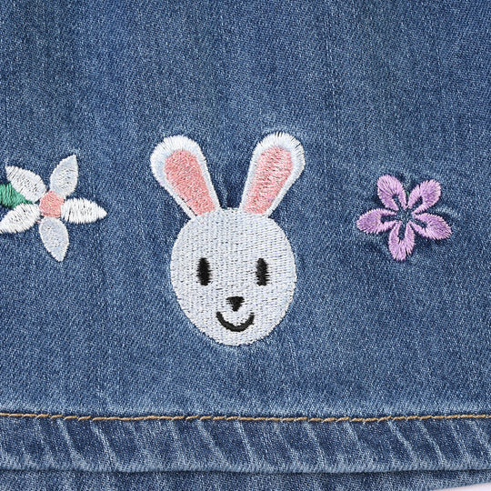 Girls Denim rigid Skirt Rabbit-Dark Blue