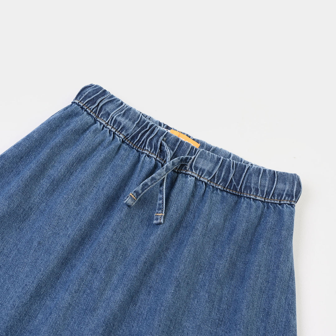 Girls Denim rigid Skirt Rabbit-Dark Blue