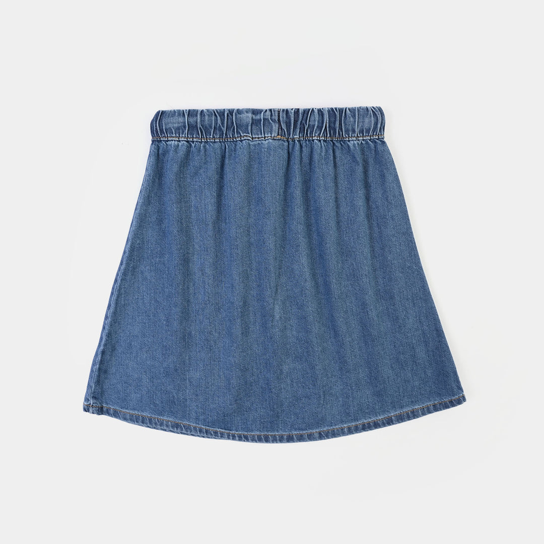 Girls Denim rigid Skirt Rabbit-Dark Blue