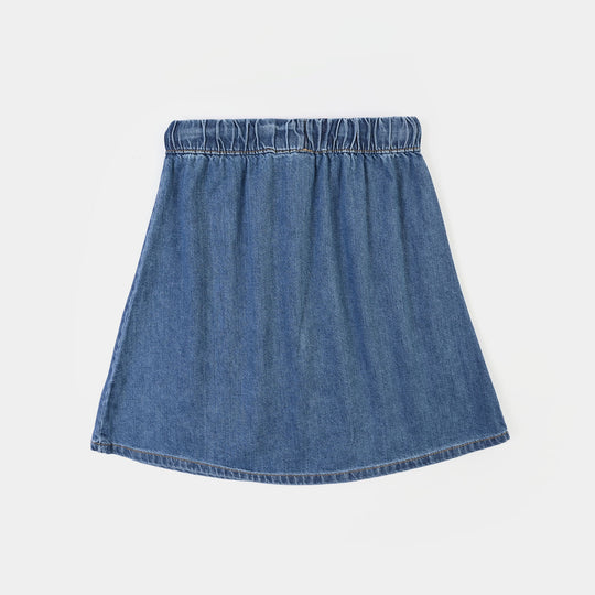 Girls Denim rigid Skirt Rabbit-Dark Blue