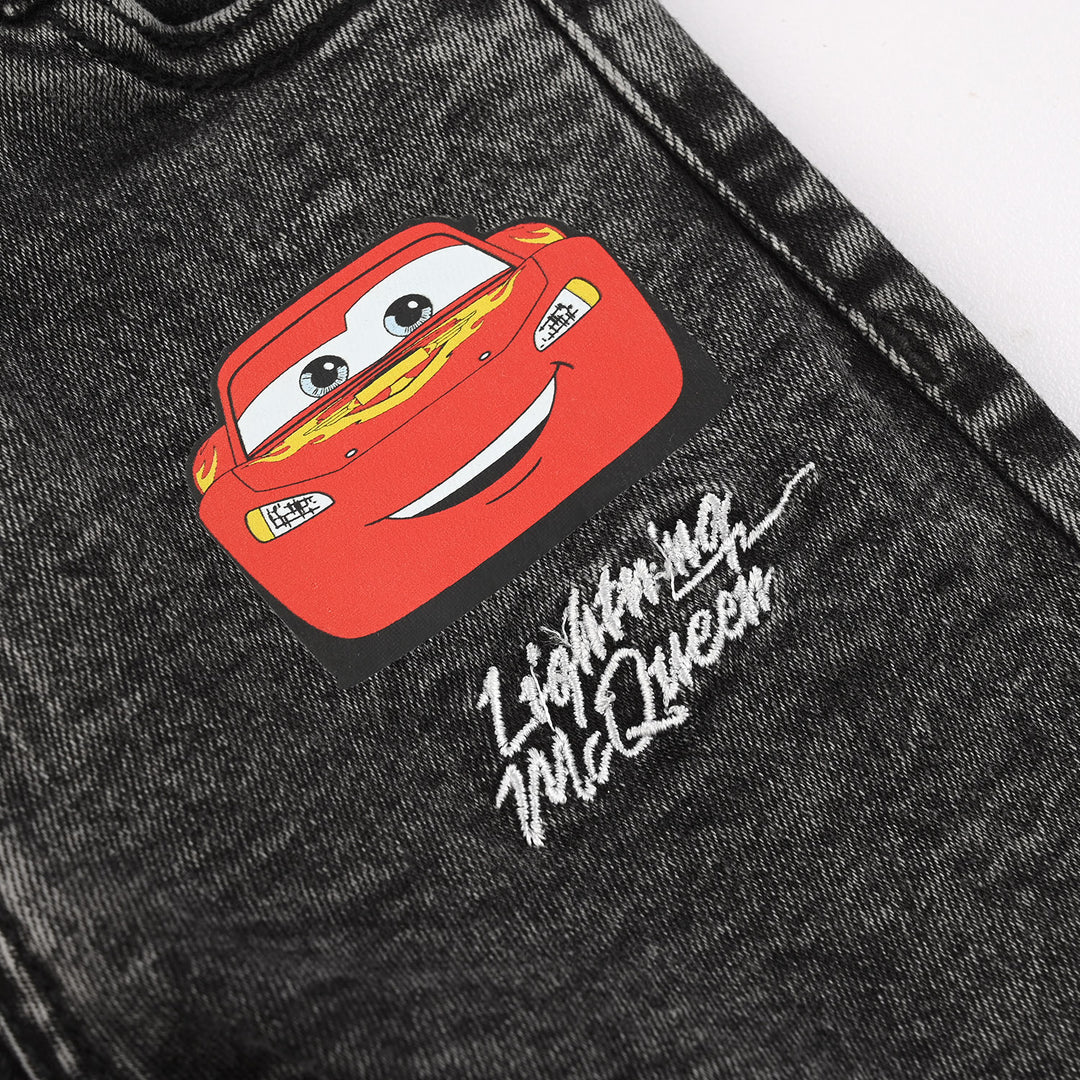 Infant Boys Denim rigid Pant Lightning Mcqueen-LIGHT GREY