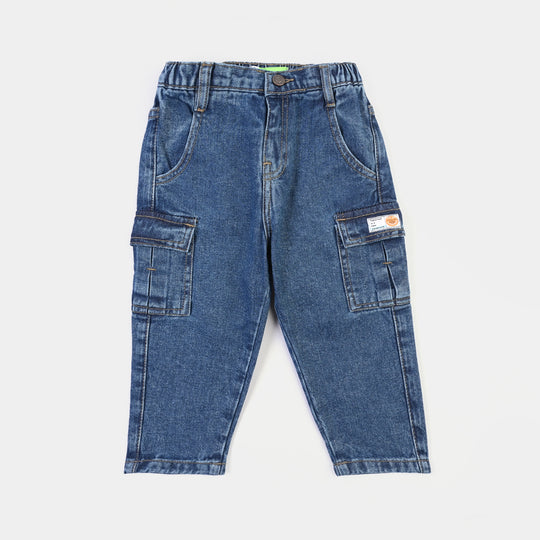 Infant Boys Denim rigid Pant Smiley Label-Mid Blue