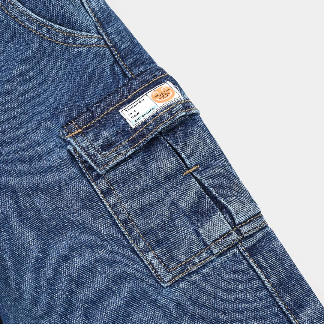 Infant Boys Denim rigid Pant Smiley Label-Mid Blue