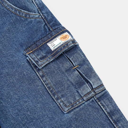 Infant Boys Denim rigid Pant Smiley Label-Mid Blue