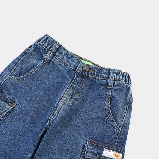 Infant Boys Denim rigid Pant Smiley Label-Mid Blue