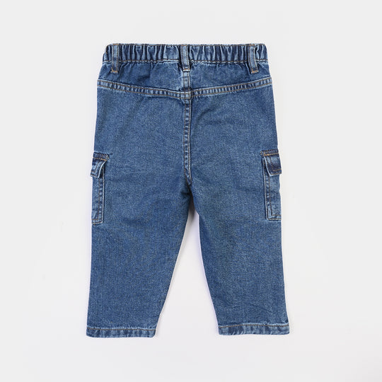 Infant Boys Denim rigid Pant Smiley Label-Mid Blue