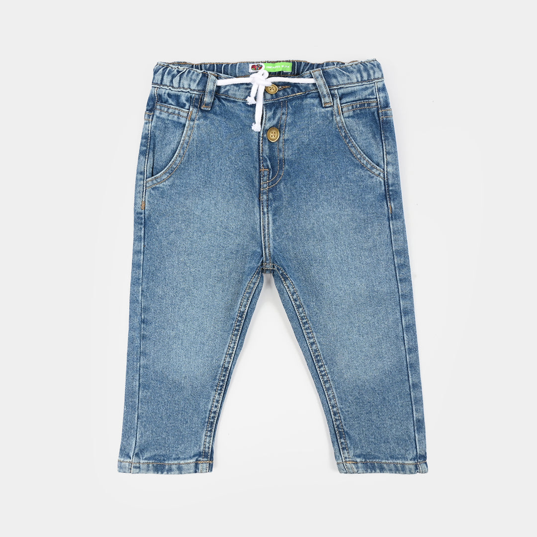 Infant Boys Denim rigid Pant Wooden Buttons Style-Light Blue