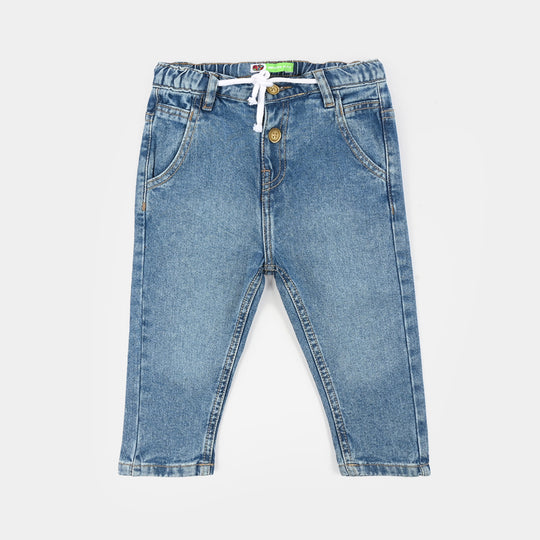 Infant Boys Denim rigid Pant Wooden Buttons Style-Light Blue