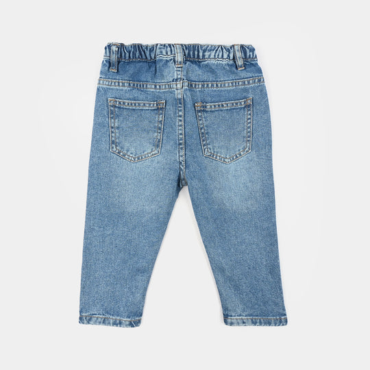 Infant Boys Denim rigid Pant Wooden Buttons Style-Light Blue