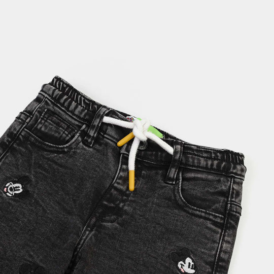 Infant Boys Denim rigid Pant Emb-BLACK