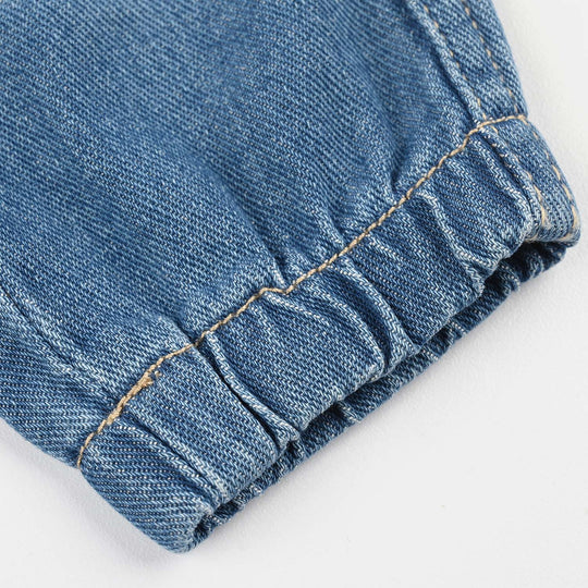Infant Boys Denim rigid Pant Cargo Style-Mid Blue