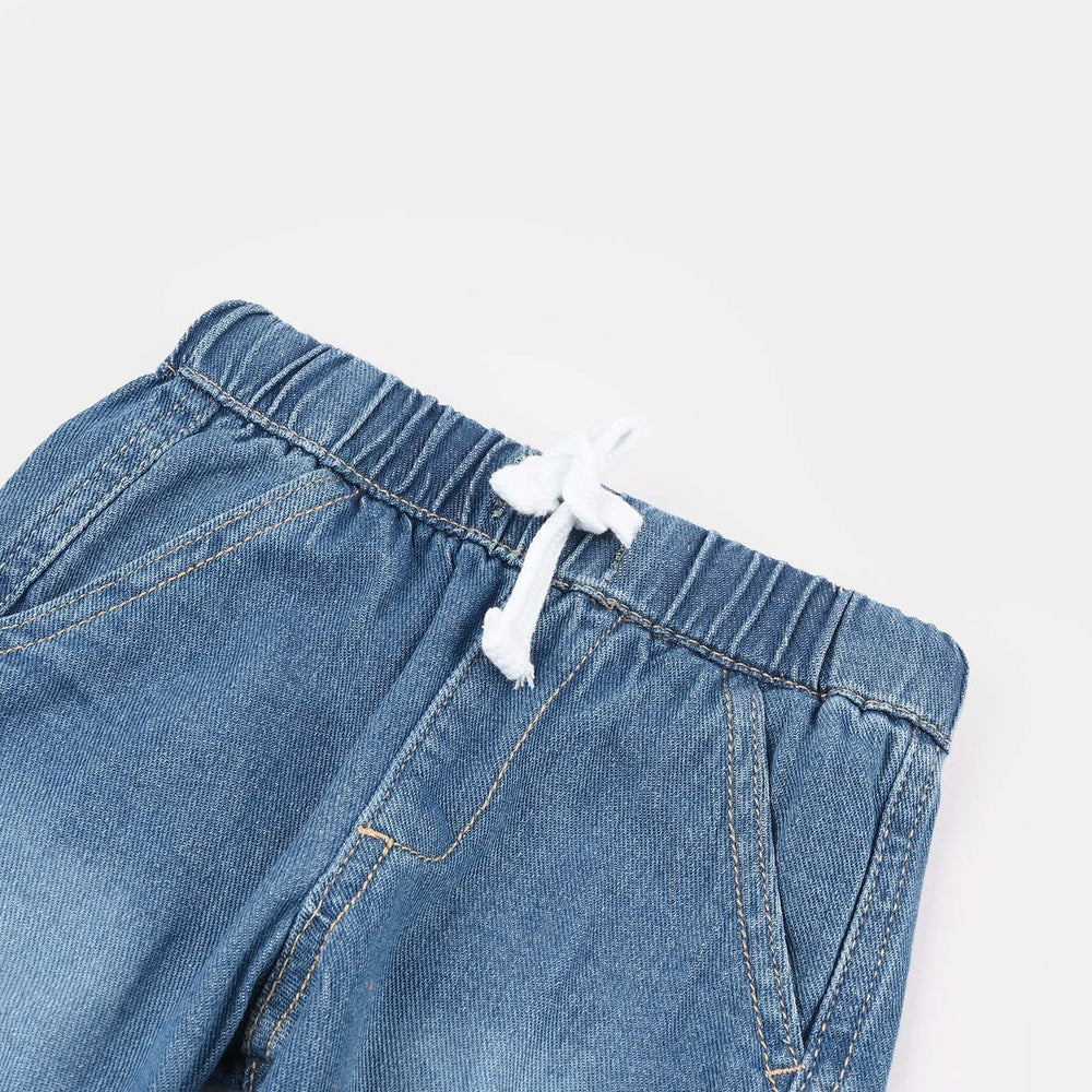 Infant Boys Denim rigid Pant Cargo Style-Mid Blue