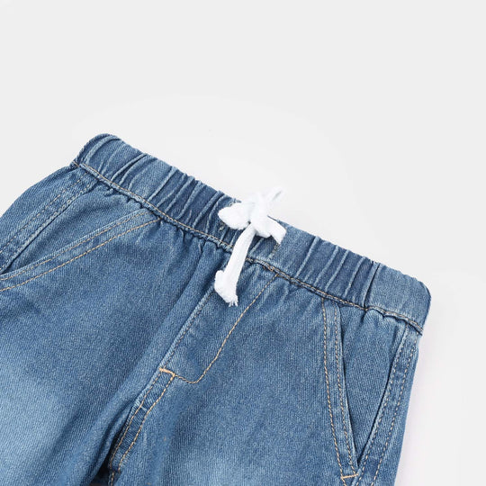 Infant Boys Denim rigid Pant Cargo Style-Mid Blue