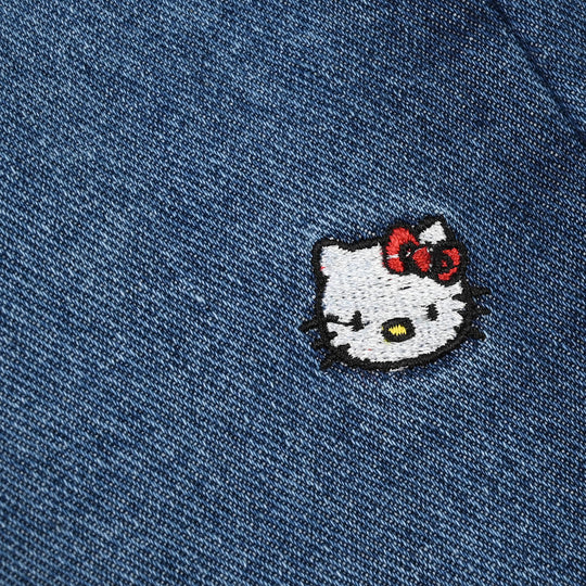 Infant Girls Denim Stretch Pant All Over Kitty-Mid Blue